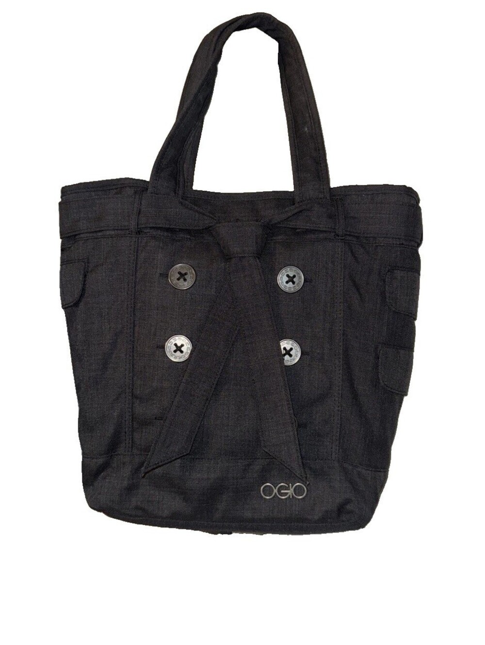 Women’s Large Hamptons Gray Executive Laptop Tote Bag Pockets